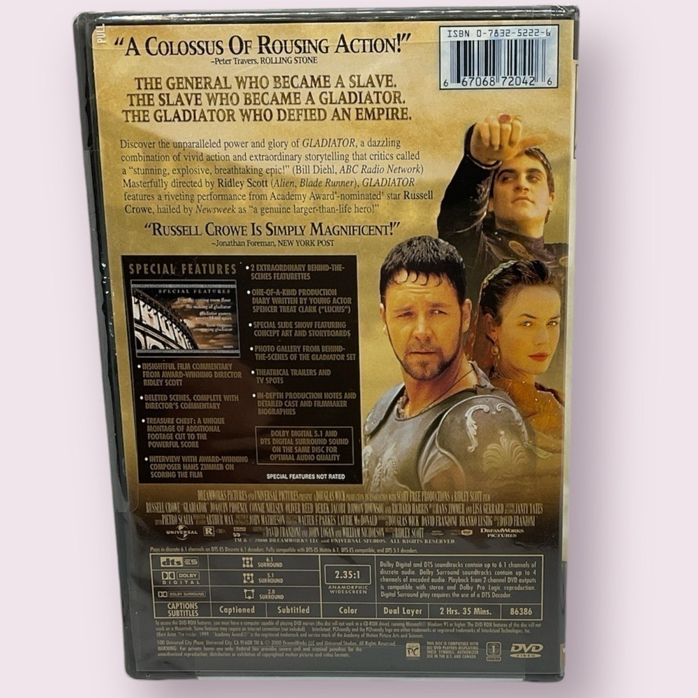 Gladiator Signature Selection DVD Dolby Digital Surround Sound DTS - Picture 2 of 2